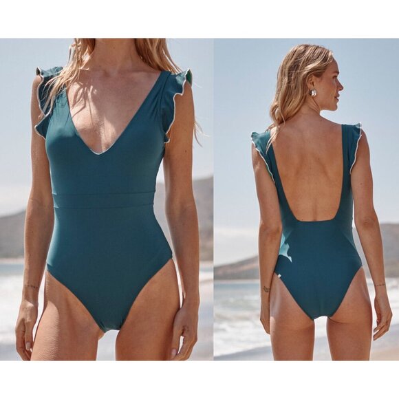 summersalt Other - Summersalt Teal The Ruffle Backflip One Piece Swimsuit, Size 12